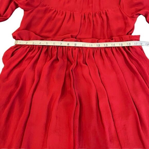 Slate & Willow Rose Illusion Dress Chiffon Lined Elastic Waist Red Womens Size 6 - Picture 13 of 14